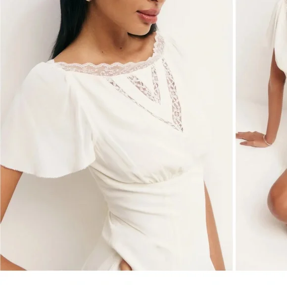 Reformation Malena Dress Ivory - Size 4 - Picture 3 of 5